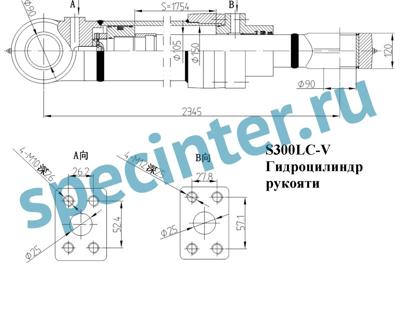 Гидроцилиндр рукояти DOOSAN DX300 S-300LC-V S-300LC-7